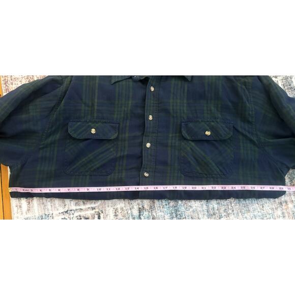 David Taylor Blue/Green Plaid Thermal Button-Down Coat Mens Size XXL - Picture 4 of 6